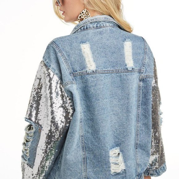 Sequin Denim Jacket - Picture 2 of 5